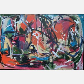 Black Bull facing the moment (100x150 cm)