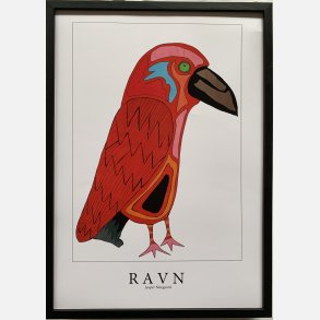 Ravn  rd  43,5x31,5 cm