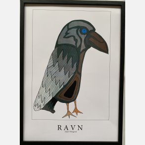 Ravn  sort/gr  43,5x31,5 cm