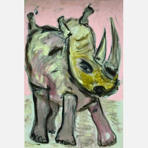 Nosy Rhino  219x146 cm