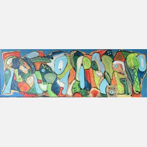 Among the Elephants 180x60 cm