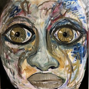 On and on she goes - Rockface 200x200 cm