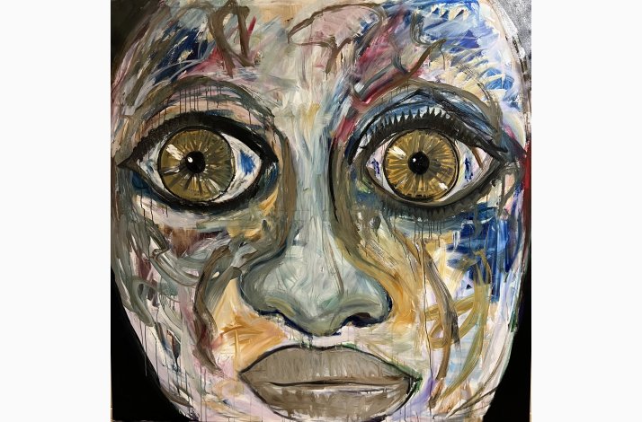 On and on she goes - Rockface 200x200 cm