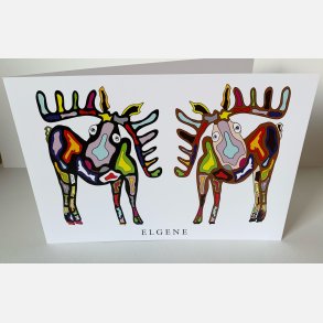 Elgnene  15x21 cm dobbeltkort