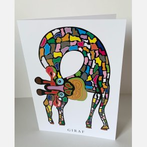 Giraf (sort)   dobbeltkort 21x15 cm