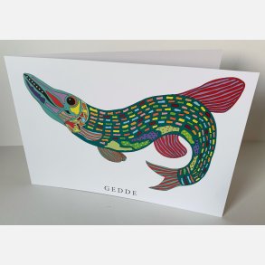 Gedde  15x21 cm dobbeltkort