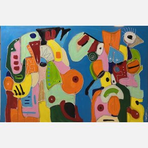 Om verden s� bare bestod af de ting vi kunne li, og man s� kunne male det ind i et lille maleri fordi, fordi, fordi.. 120x80 cm