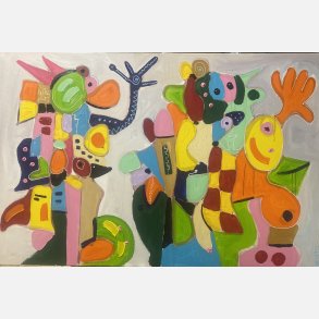 N�r man vinker eventyret frem og det begynder at skrive sig selv 120x80 cm