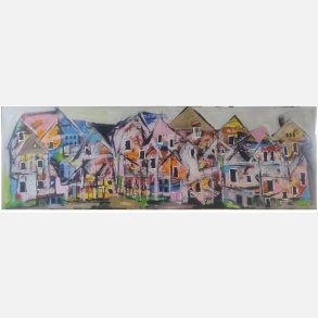 Byens Spejl i en g�de 300x100 cm