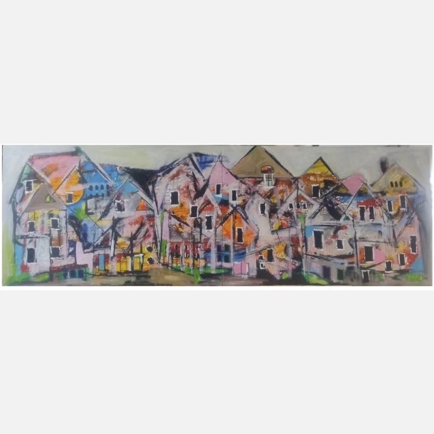 Byens Spejl i en g�de 300x100 cm