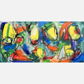 I gr�nne tanker  70x140 cm