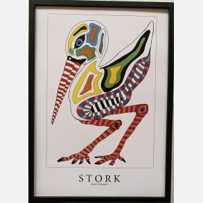 Stork  hvid  43,5x31,5 cm