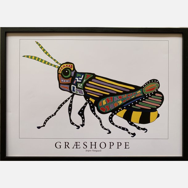 Grshoppe  gul/sort  31,5x43,5 cm