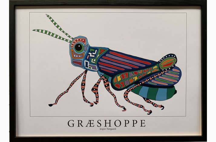 Grshoppe  bl/grn  31,5x43,5 cm