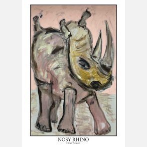 Nosy Rhino 100x70 cm poster