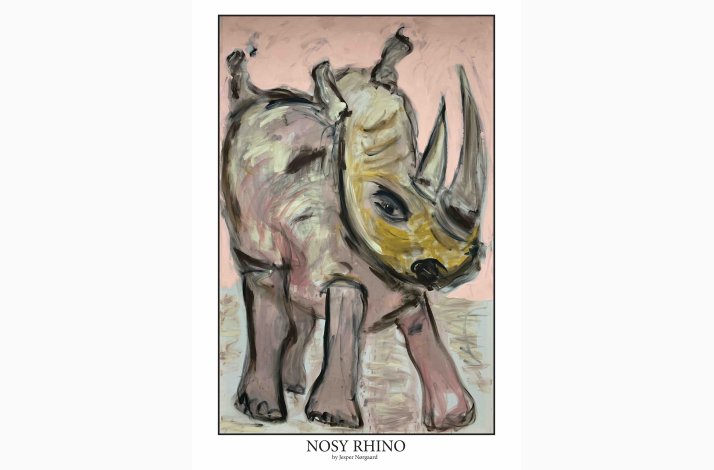 Nosy Rhino 100x70 cm poster