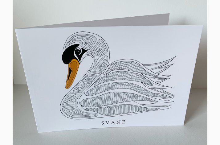 Svane  15x21 cm dobbeltkort