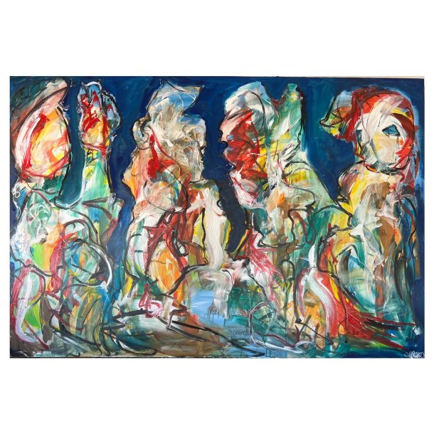 "Nr du kniber jnene sammen og kigger lige under overfladen" 146x218 cm