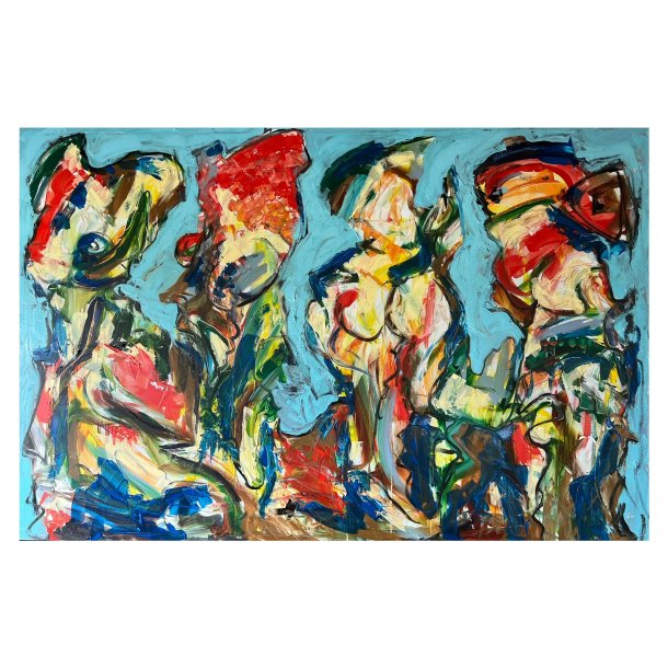 "Omkring der hvor tankerne folder sig ud og mellemrum opstr" 146x218 cm