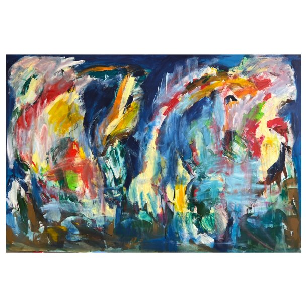 "Den evige kamp om at gribe nuet" 146x218 cm