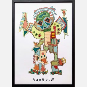 AanGelW indrammet i sort ramme 43,5x31,5 cm