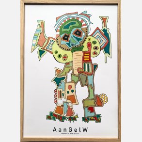 AanGelW indrammet i eg 43,5x31,5 cm