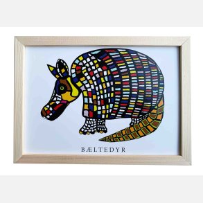 Bltedyr 16,5x22,5 cm indrammet i fyrtr