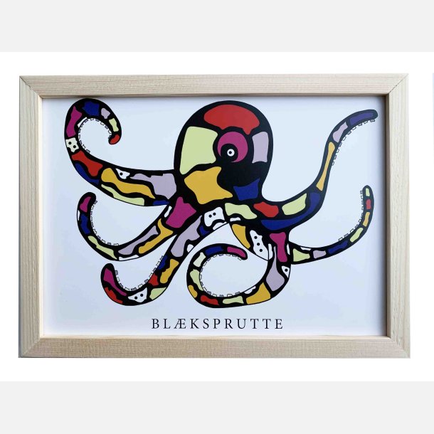 Blksprutte 16,5x22,5 cm indrammet i fyrtr