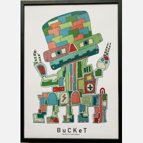 BuCKeT indrammet i sort ramme 43,5x31,5 cm