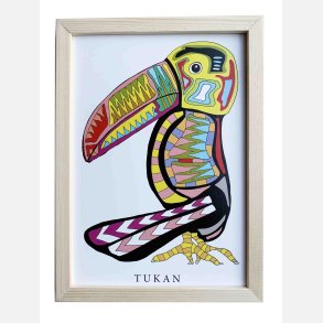 Tukan  16,5x22,5 cm indrammet i fyrtr