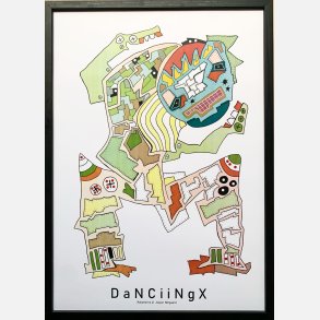 DaNCiiNgX indrammet i sort ramme 43,5x31,5 cm