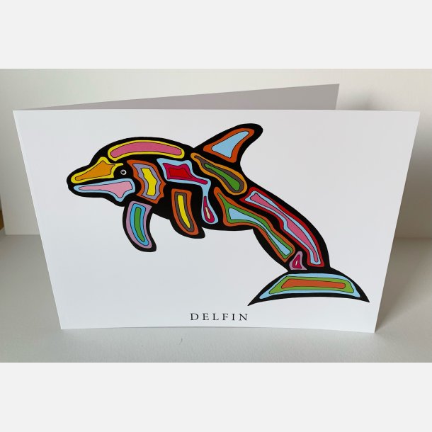 Delfin  15x21 cm dobbeltkort