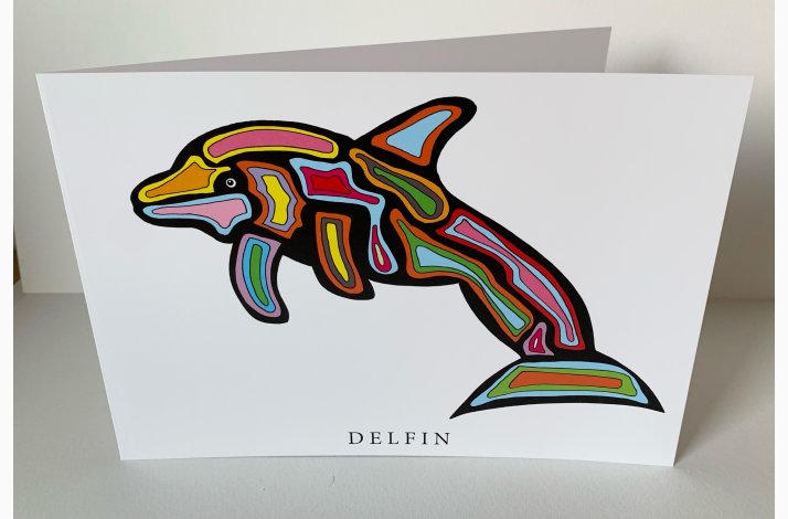 Delfin  15x21 cm dobbeltkort