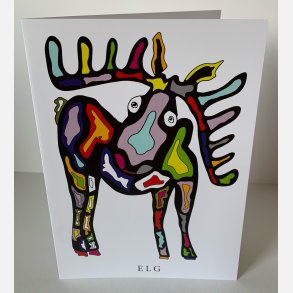 Elg   dobbeltkort 21x15 cm