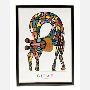 Giraf  sort  43,5x31,5 cm