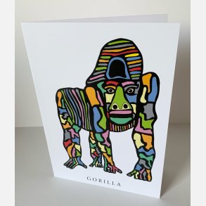 Gorilla   dobbeltkort 21x15 cm