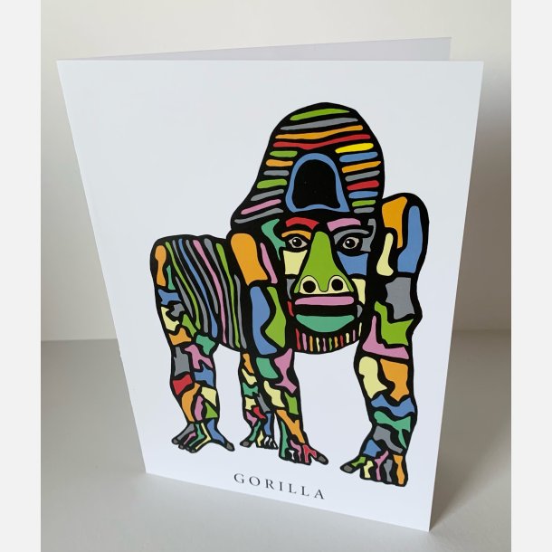 Gorilla   dobbeltkort 21x15 cm
