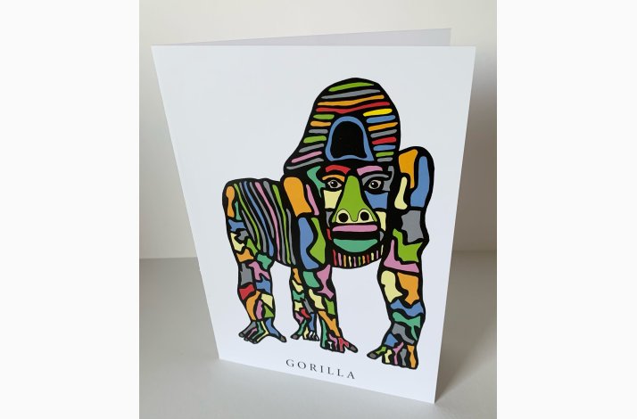 Gorilla   dobbeltkort 21x15 cm