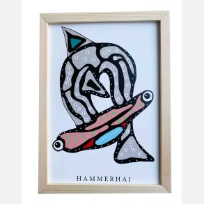 Hammerhaj   22,5x16,5 cm indrammet i fyrtr