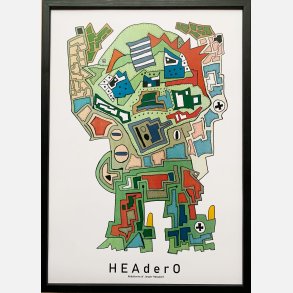 HEAderO indrammet i sort ramme  43,5x31,5 cm