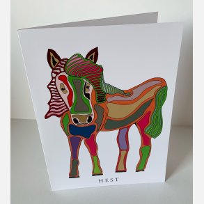 Hest   dobbeltkort 21x15 cm