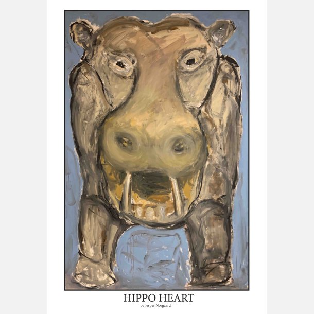 Hippo Heart 100x70 cm poster
