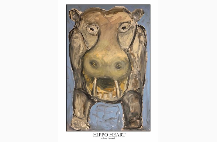 Hippo Heart 100x70 cm poster