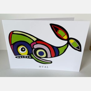 Hval  15x21 cm dobbeltkort