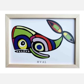 Hval 16,5x22,5 cm indrammet i fyrtr