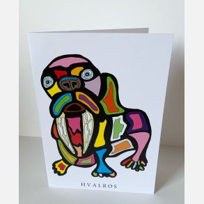 Hvalros   dobbeltkort 21x15 cm
