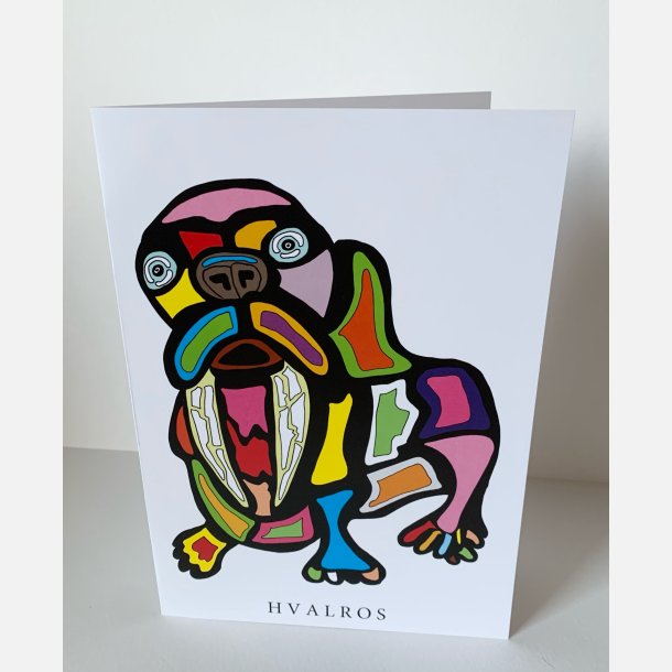 Hvalros   dobbeltkort 21x15 cm
