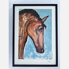 Lou - 43,5x31,5 cm  indrammet i sort trramme