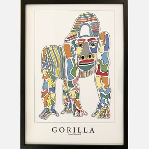 Gorilla  hvid  43,5x31,5 cm
