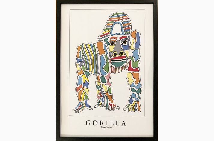 Gorilla  hvid  43,5x31,5 cm